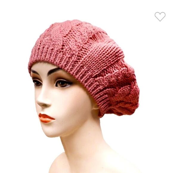 Slouchy wide knit crochet beret beanies‎ - Picture 1 of 8